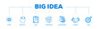 © lekira - Big idea icons process flow web banner illustration of vision, creativity, plan, knowledge, development, synergy and goal icon live stroke and easy to edit