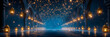 © Faiza - Ornate doors path way and gloomy dark scene with shining stars , fairy light  golden Lanterns  decoration background and wallpaper