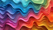Colorful abstract paper cut wave with multi layers color texture. Vibrant colors smooth gradient for create background or decoration.	