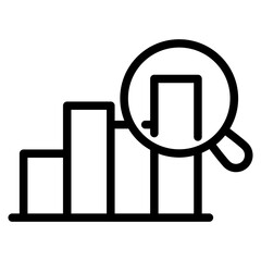 Poster - Analytic vector icons - magnifying glasses with bar chart