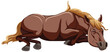 A peaceful horse lying down in a vector art style.