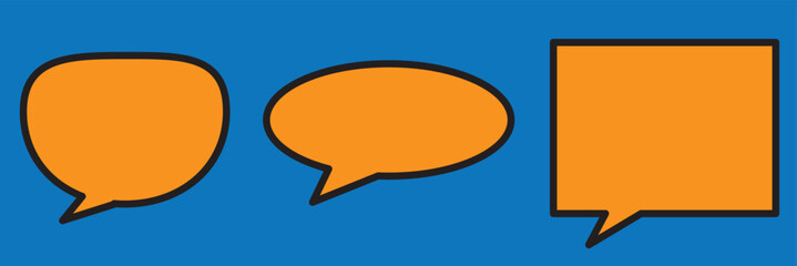 Wall Mural - Set of speech bubble quote icons. Flat vector design