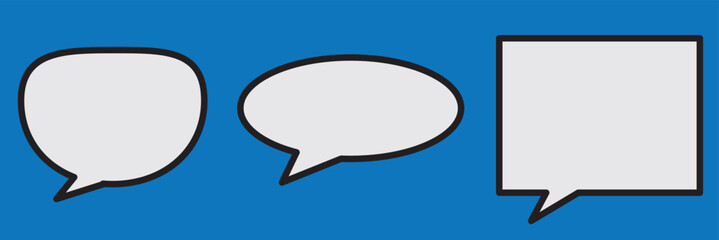 Wall Mural - Set of speech bubble quote icons. Flat vector design
