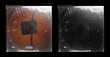 Damaged vinyl cover plastic wrap texture. Square plastic overlay mockup for album cover. shrink wrap