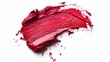 © Zahid - Isolated lipstick smear and smudge swatch on white background. Cream makeup texture. Bright red color cosmetic product brush stroke swipe sample