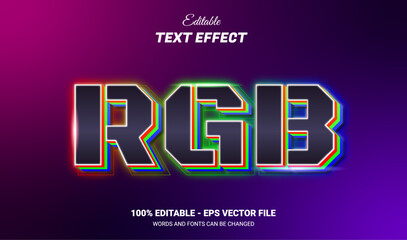 Canvas Print - rgb editable text effect