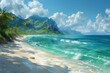 Tropischer Strand wie aus einem Gemälde: Klares blaues Wasser und weißer Sandstrand kreieren eine paradiesische Szenerie 7