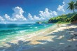 Tropischer Strand wie aus einem Gemälde: Klares blaues Wasser und weißer Sandstrand kreieren eine paradiesische Szenerie 2