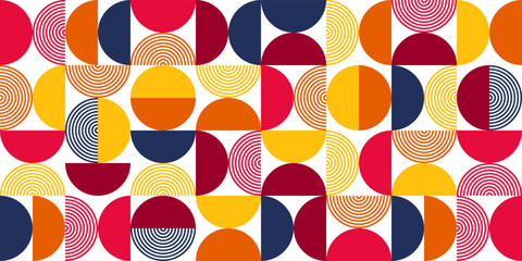 Wall Mural - geometric trendy pattern. modern colorful background with simple elements. retro texture with basic 