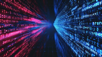 Digital AI System Data Stream in Cyber Space