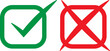 © JP - Green checkmark tick and red X icons.