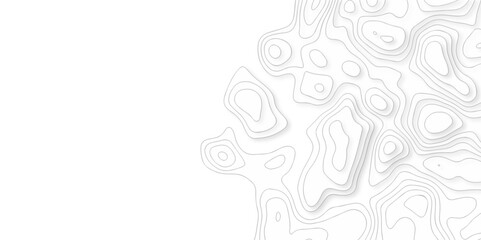 Abstract background with a wave grid map and topography map and seamless pattern with lines White wave paper curved reliefs abstract background, Abstract topographic contours map background.