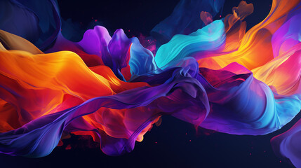 Wall Mural - Abstract colorful glowing waves wallpaper