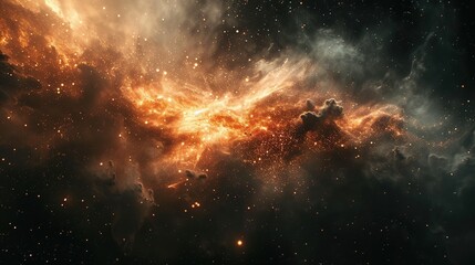 Wall Mural - Space background with nebula and stars