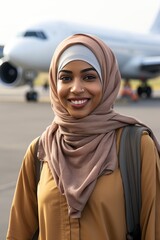 Wall Mural - young adult woman wearing hijab with veil