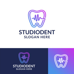 Wall Mural - studio dental logo design vector illustration