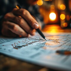 Poster - business professionals in office for a strategic financial meeting, analyzing graphs and charts documented in a comprehensive report to refine marketing and financial strategies