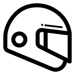 Poster - Helmet category icon, black outline.