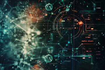 Wall Mural - a slide background for showcasing biohacking. the future of modern science. background image. create