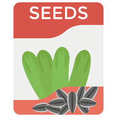 Poster - Packed cucumber seeds flat icon 