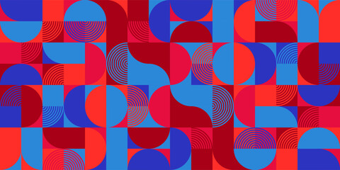 Wall Mural - geometric trendy pattern. modern colorful background with simple elements. retro texture with basic 