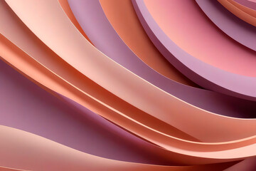 Wall Mural - Wavy modern shapes, abstract background in muted mauve, dusty rose and soft terracotta blend colors.