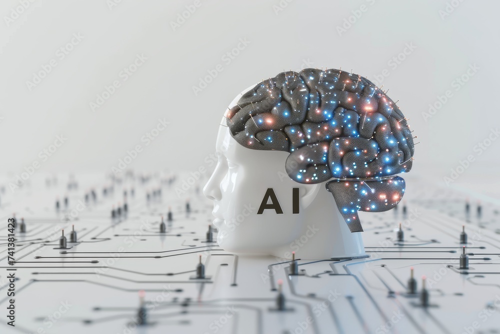 AI Brain Chip ai. Artificial Intelligence visionary progress mind ...