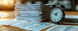 © Atchariya63 - A stack of tax documents tagged with urgent deadlines a calculator and a clock ticking down encapsulating the pressure of tax season