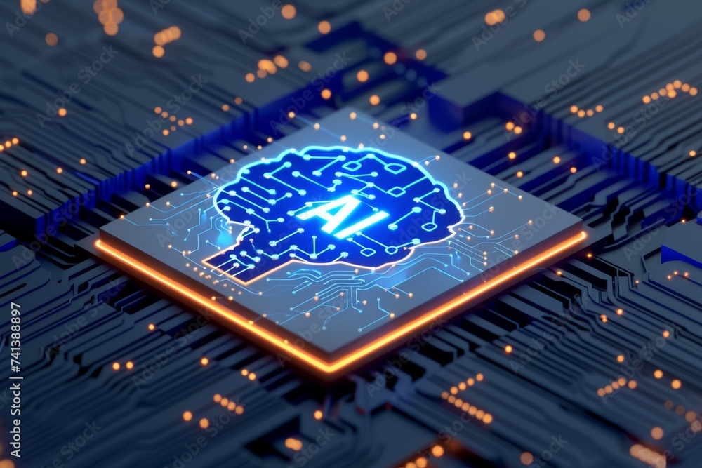 AI Brain Chip gpcr. Artificial Intelligence it system human packaging ...