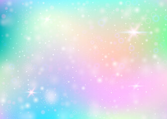 Wall Mural - fairy background with rainbow mesh. mystical universe banner in princess colors. fantasy gradient ba