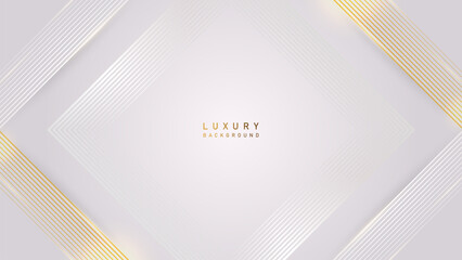 Wall Mural - Luxury modern abstract geometry white background with golden line. Luxury premium vector design