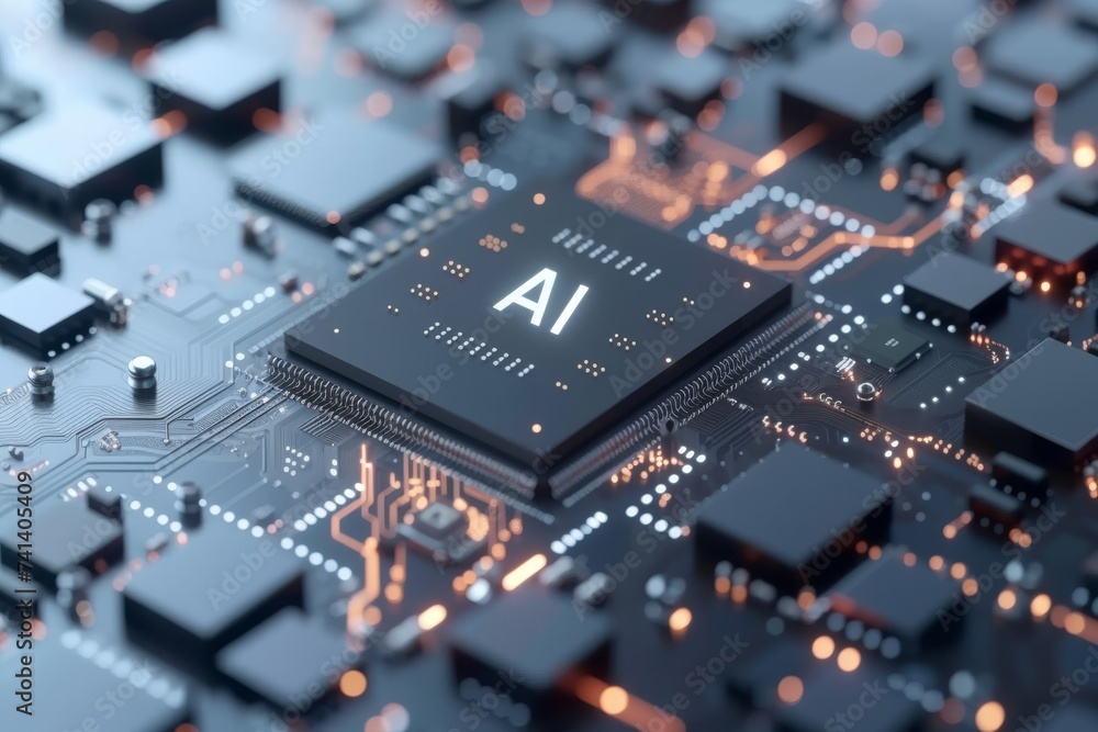 AI Brain Chip blood glucose monitoring. Artificial Intelligence van ...
