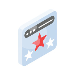 Wall Mural - three star inside webpage showing concept isometric icon of website ranking
