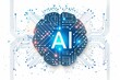 AI Brain Chip cognitive computing system. Artificial Intelligence neurological disorders mind neurons axon. Semiconductor meta learning circuit board biosensors