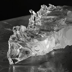 Poster - ice cubes on black