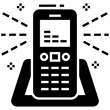 Cordless phone solid icon design 