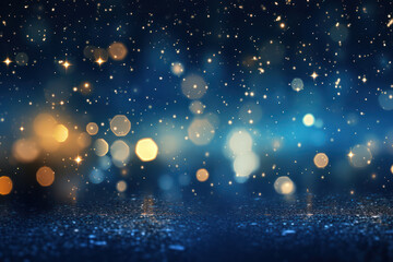 Wall Mural - Sparkling Shiny Lights: A Glittering Christmas Night Design