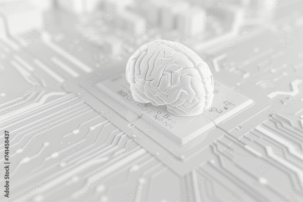AI Brain Chip modem. Artificial Intelligence transformation human mind ...