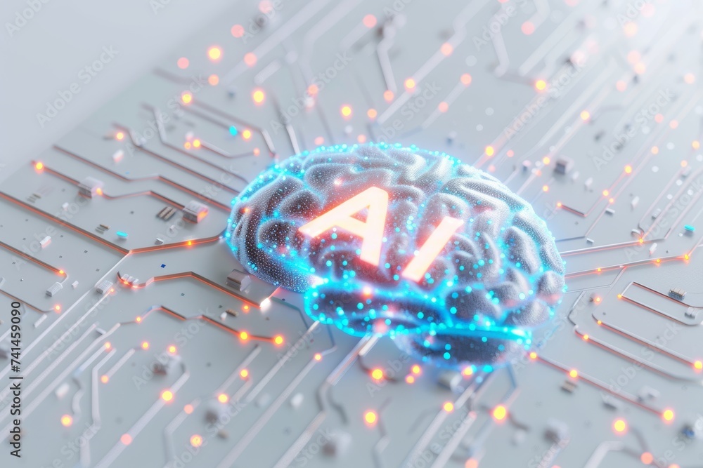 AI Brain Chip chip interconnects. Artificial Intelligence ...