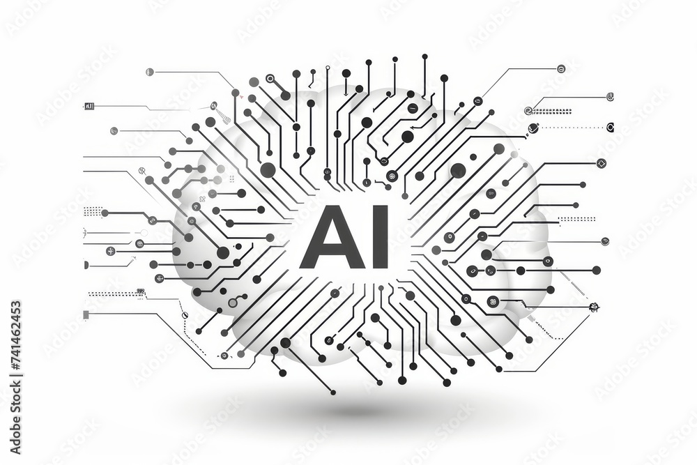 AI Brain Chip myelinated axon. Artificial Intelligence interpersonal ...