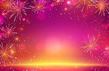 Wall Mural - fireworks on a background with purple and yellow sparkles vector, in the style of dark pink and ligh