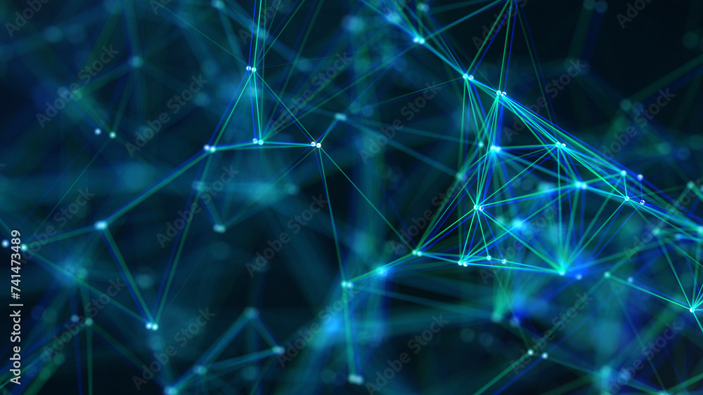 Abstract digital connection plexus lines glowy technology background ...