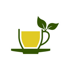 Sticker - Herbs drink logo. Organic Drink Cup Logo Design Template