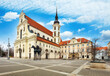 Brno - Church of St. Thomas and Moravian Gallery and Equestrian statue of margrave Jobst of Luxembourg, Czech Republic