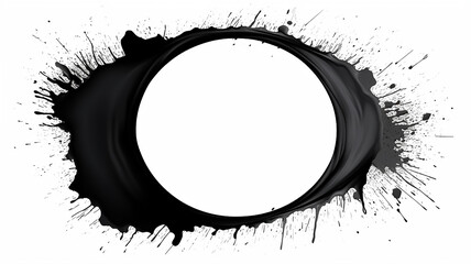 Wall Mural - black ink blob spot isolated on white background design object frame