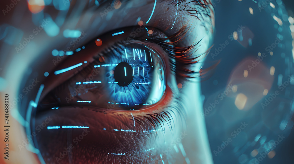 Cyber security data by biometrics scanning with human eye to unlock and ...
