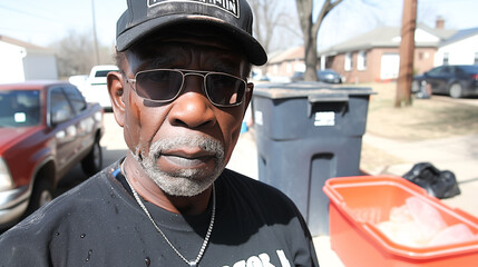 Canvas Print - Close-ups showcasing the diverse actions of community members during a clean-up event