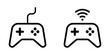 Black video game joystick sign icon vector design
