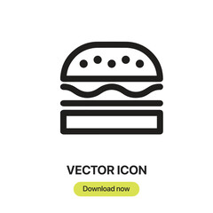 Fototapete - Burger icon vector. Linear-style sign for mobile concept and web design. Burger symbol illustration. Pixel vector graphics - Vector.	
