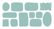 © Zhi_zhi_art - Doodle blue Textbox set. Empty text Box circles rectangles and squares isolated on white background. Hand drawn Blank quote wavy Frames template collection. Simple pastel backgrounds for information